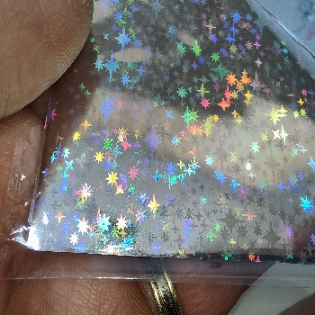 Folija srebrna hologramska zvezdnato nebo za digitalni tisk 50pol A4